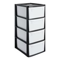 Argos Home 4 Drawer Plastic Storage Tower - Black