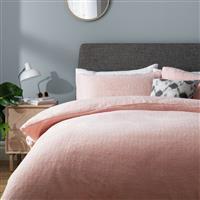 Argos Home Fleece Plain Blush Bedding Set - Double