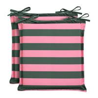 Habitat Stripe Outdoor Garden Cushion Seat - Pink and Green