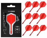 Winmau Red Fusion Moulded Flight And Shaft Multipack