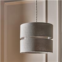 Argos Home Grey Fabric 2 Tier Easy Fit Lampshade - 22cm