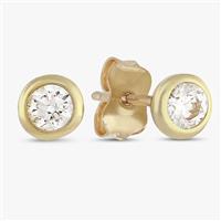 Revere 9ct Yellow Gold Solitaire Cubic Zirconia Earrings