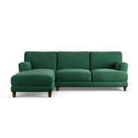 Habitat Askem Fabric Left Hand Corner Sofa- Green - Dark Leg