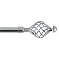 Argos Home Twist 165-300cm Extendable Curtain Pole - Chrome