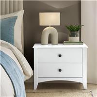 Argos Home Minato 2 Drawer Wide Bedside Table - White