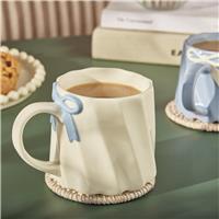 Argos Home Scalloped Blue Bow Cream Mug