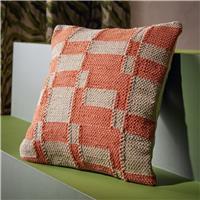 Habitat Woven Geometric Cushion Orange - 43x43cm