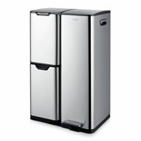 Tower 60L Three Compartment Recycling Pedal Bin - Steel