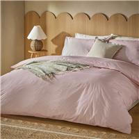 Habitat Cotton Oxford Edge Stripe Blush Bedding Set - Double