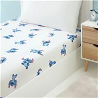 Disney Stitch Kids White Fitted Sheet - Double