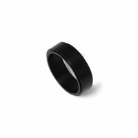 Uncommon Souls Black Stainless Steel Band Ring - M/L