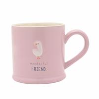 Widdop Love Life Pink Ceramic Message Mug - Friend