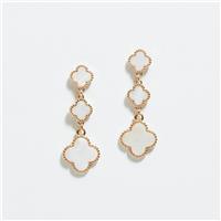 Lipsy Gold Mother Of Pearl Clover Linear Drop Earrings
