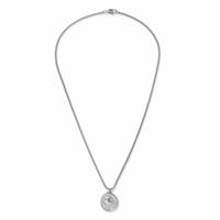 Uncommon Souls Men's Silver Tone Compass Pendant Necklace