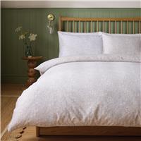 Argos Home Cotton Ditsy Floral Trim Grey Bedding Set - King