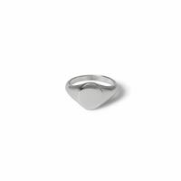 Uncommon Souls Silver Tone Signet Ring - M/L