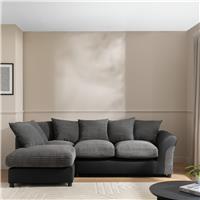 Argos Home Harry Large Left Hand Corner Chaise Sofa-Charcoal
