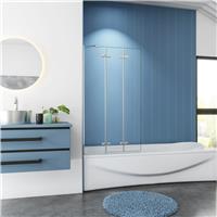 MLH 1400X1000mm Three Panel Folding Bathscreen - Silver