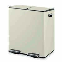Tower 40L Twin Compartment Recycling Pedal Bin - Cream