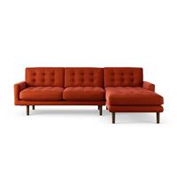 Habitat Fenner Right Hand Corner Sofa-Burnt Orange -Dark Leg