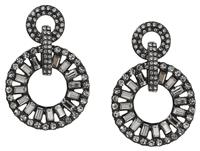 Liars & Lovers Baguette Stone Circle Drop Earrings