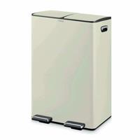 Tower 60L Twin Compartment Recycling Pedal Bin - Cream