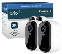 Arlo Essential 3 2K Outdoor Security Camera - Pack of 2