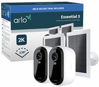 Arlo Essential 3 2K Security Camera & Solar - Pack of 2