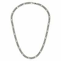 Uncommon Souls Men's Silver Figaro Chain Necklace