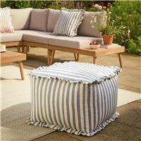 Habitat Blue and White Stripe Pouffe