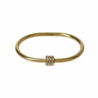 Liars & Lovers Gold Tone Stainless Steel Hinged Bangle