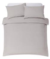 Argos Home Brushed Cotton Plain Grey Bedding Set - Kingsize