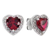 Revere Sterling Silver Heart Cubic Zirconia Stud Earrings