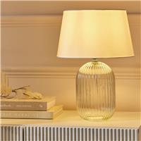Argos Home Ribbed Glass Table Lamp - White