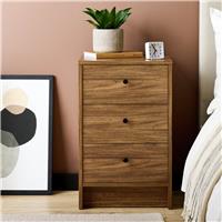 Argos Home Malibu 3 Drawer Bedside Table - Walnut