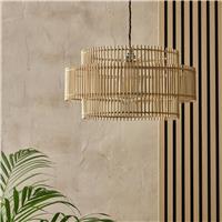 Habitat Natural Bamboo 2 Tier Easy Fit Lampshade - 40cm