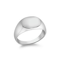 Revere Men's Sterling Silver Personalised Oval Signet Ring-R