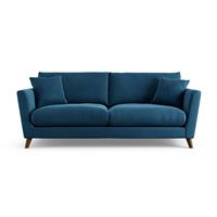 Habitat Lomond Velvet 4 Seater Sofa - Ink Blue - Dark Leg