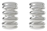Liars & Lovers Silver Tone Ridged Huggie Hoop Earrings