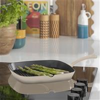 Habitat 23cm Cast Iron Griddle Pan - Cream