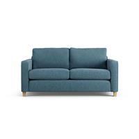 Habitat Flint Fabric 2 Seater Sofa Bed- Blue - Ash Leg