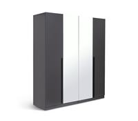 Habitat Munich 4 Door 2 Mirror Wardrobe - Anthracite