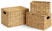 Habitat Pack of 3 Water Hyacinth Storage boxes - Natural