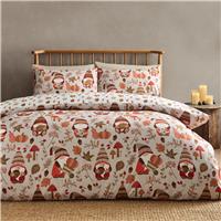 Catherine Lansfield Woodland Gonks Beige Bedding Set- Single