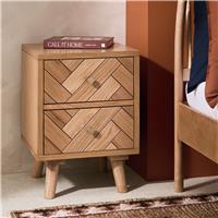 Habitat Afram 2 Drawer Bedside Table - Oak