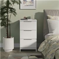 Livara Ready Assembled Orillia 3 Drawer Bedside Table -White