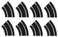 Scalextric 8x Radius 2 Curve 45 track pieces