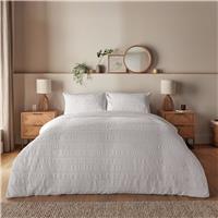 Silentnight Seersucker Frill White Bedding Set - Superking