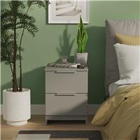 Livara Ready Assembled Orillia 2 Drawer Bedside Table - Grey
