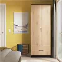Welcome Tofino 2 Door 2 Drawer Wardrobe - Black & Oak